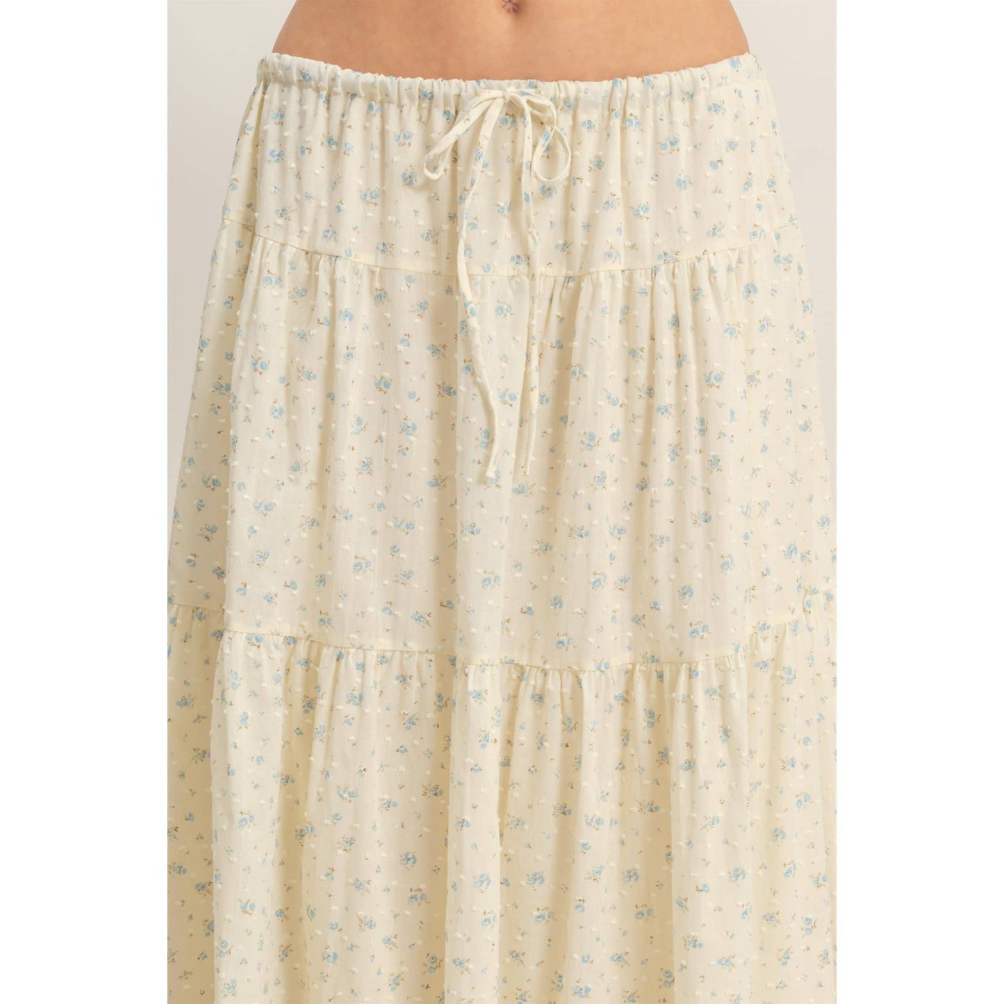 Floral Tiered Skirt: BLUE
