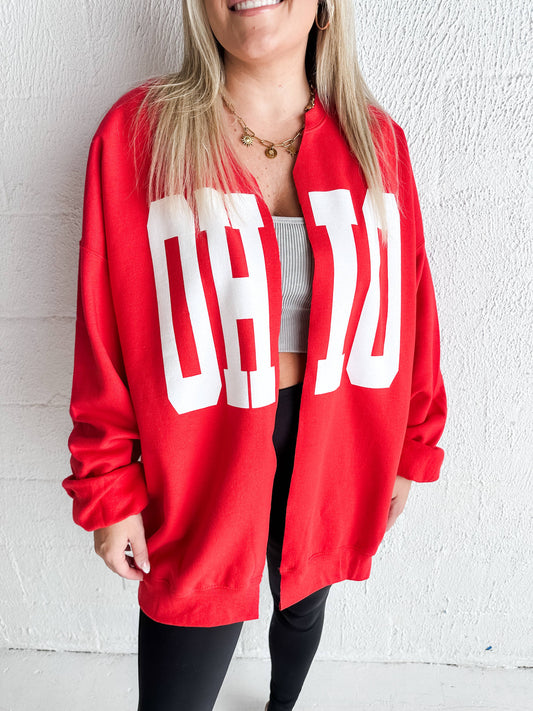 RED OHIO cardigan: