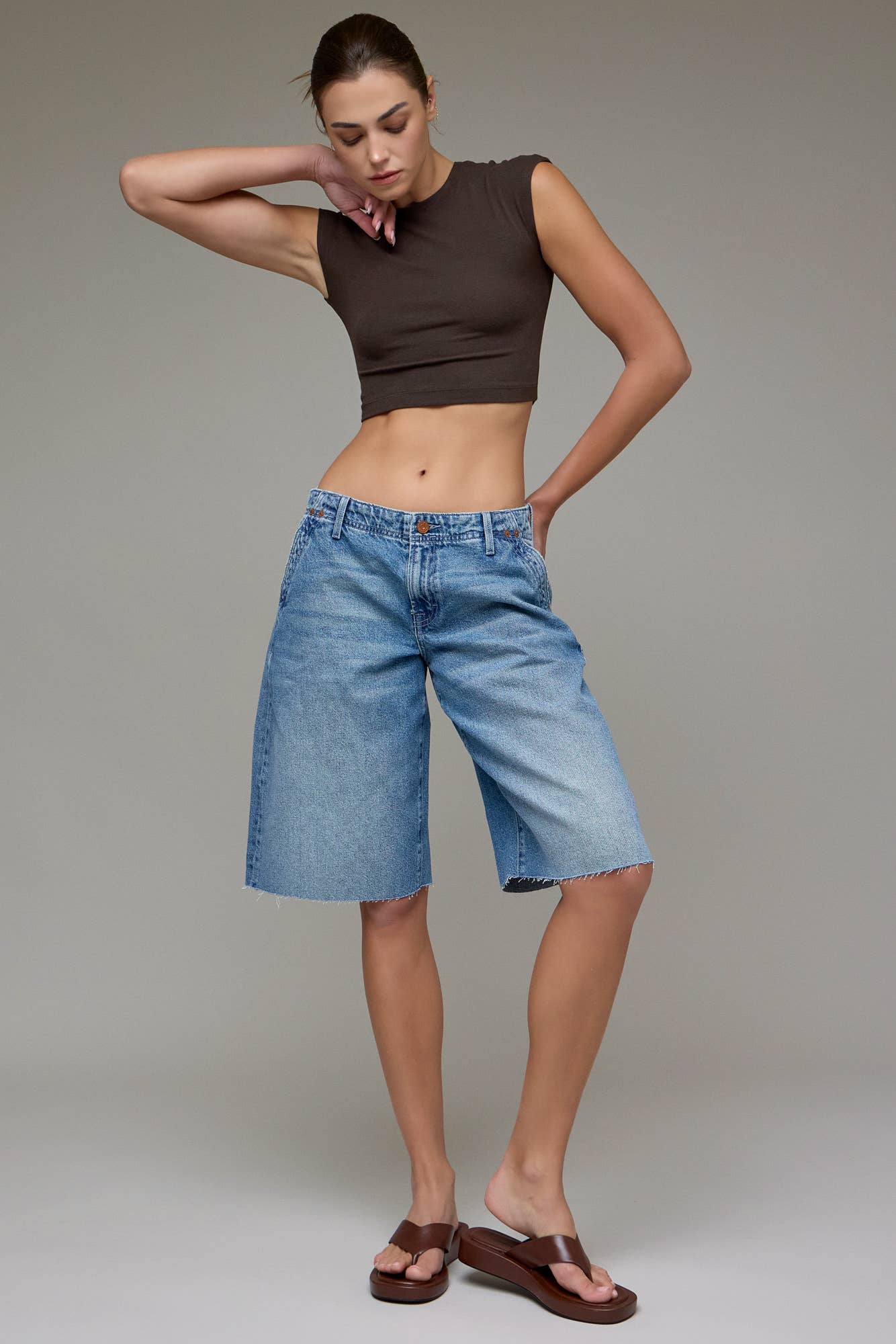 A New Arrival              Medium Wash Clean Classic 13 1/2" Inseam Barrel Shorts