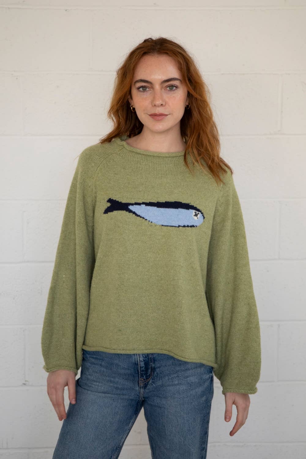 A New Arrival Sardine Sweater: Olive