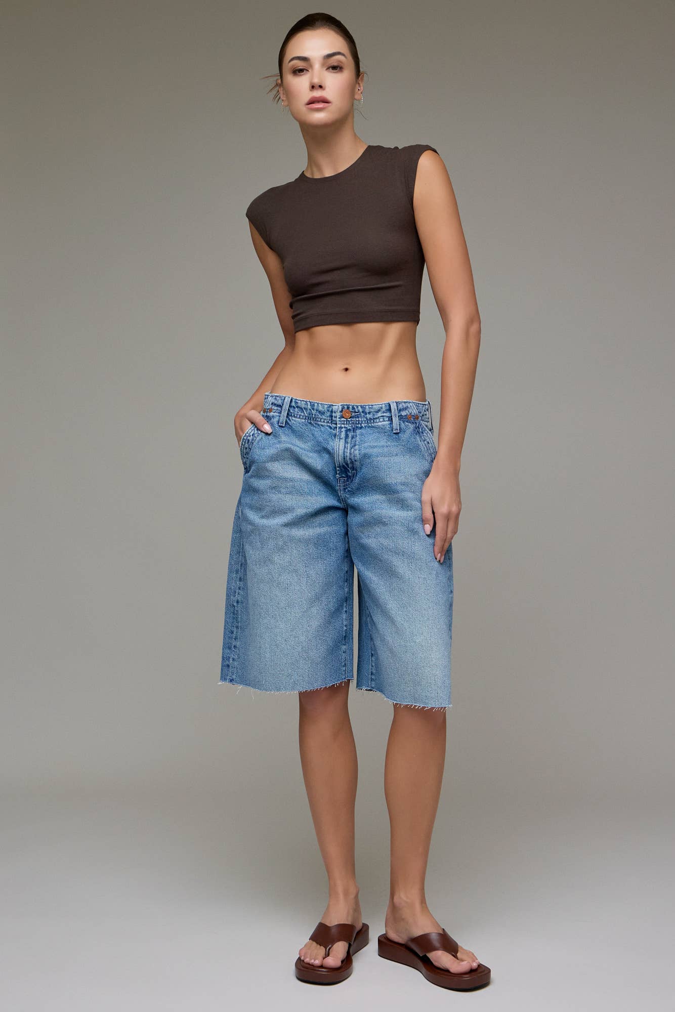 A New Arrival              Medium Wash Clean Classic 13 1/2" Inseam Barrel Shorts