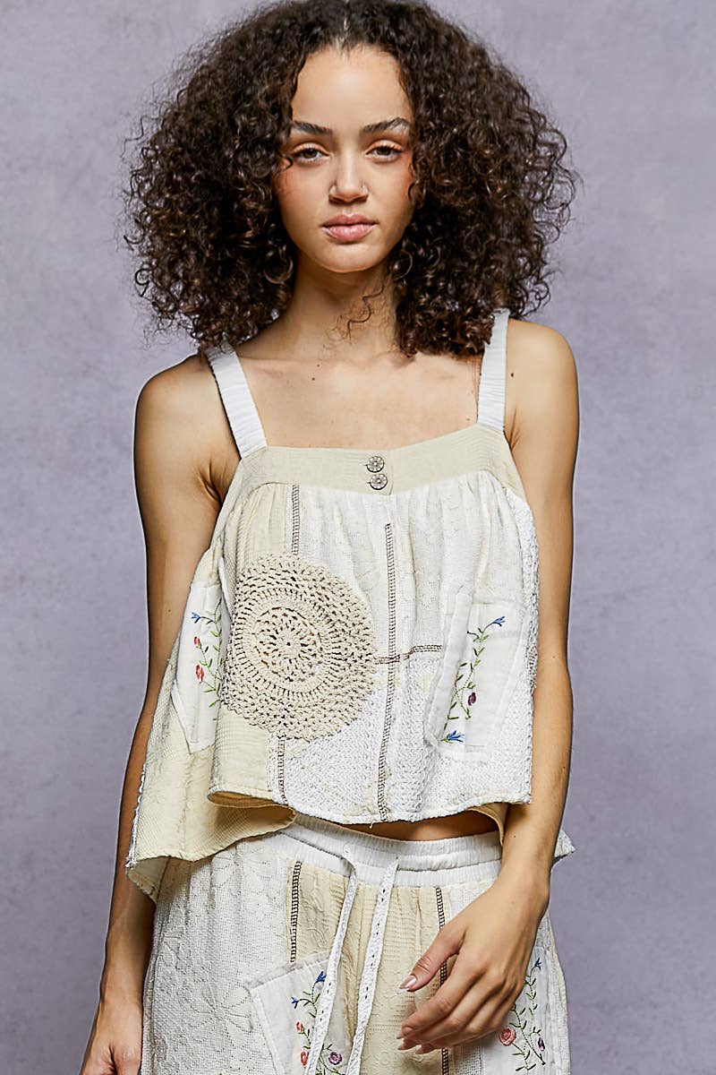 A New Arrival Grandma's Things Tank Sleeveless solid strap double gauze tube top