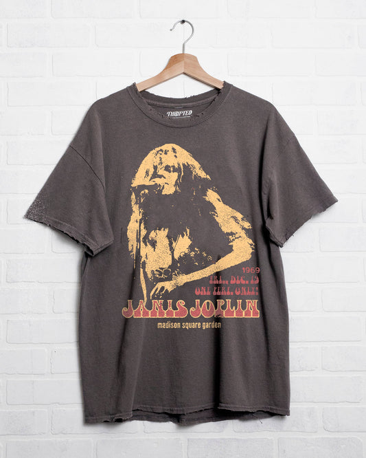 Janis Joplin Madison Square Garden Charcoal Thrifted Tee: