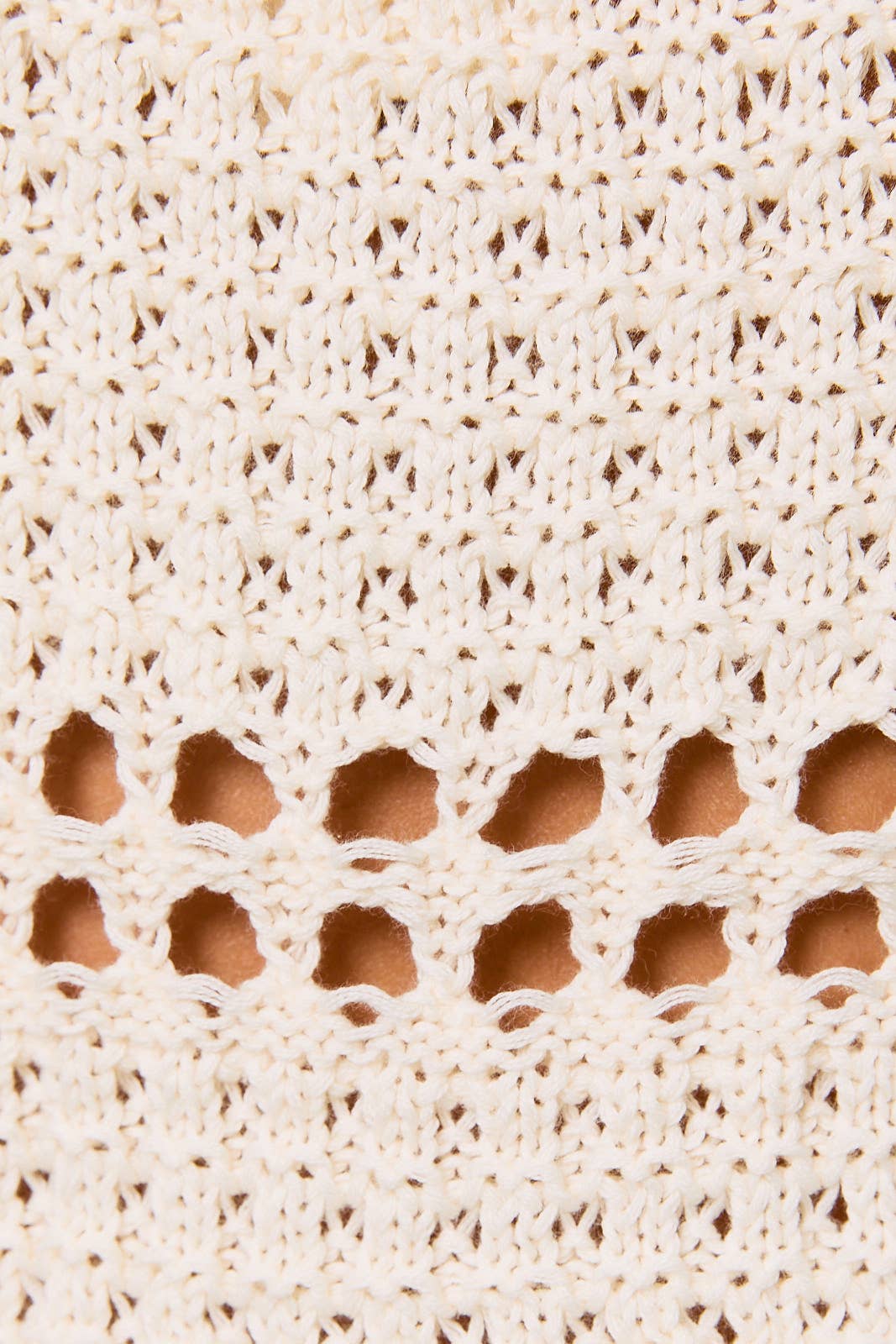 A New Arrival: SQUARE NECK WAIST TIE CROCHET SLEEVELESS TOP: CREAM