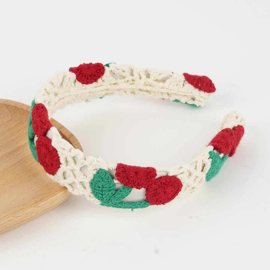 Boho Floral Daisy Cherry Cute ladybug Crochet lace headband