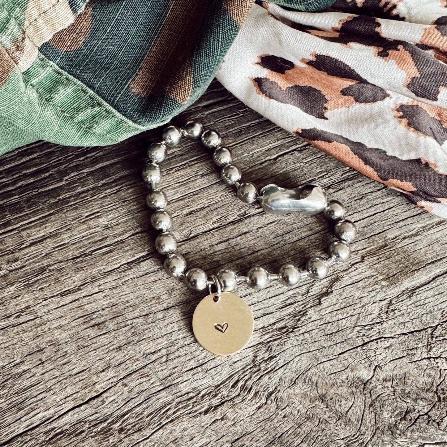 Stainless Steel & Brass Coin Tag Bracelets: 8 / Love You More