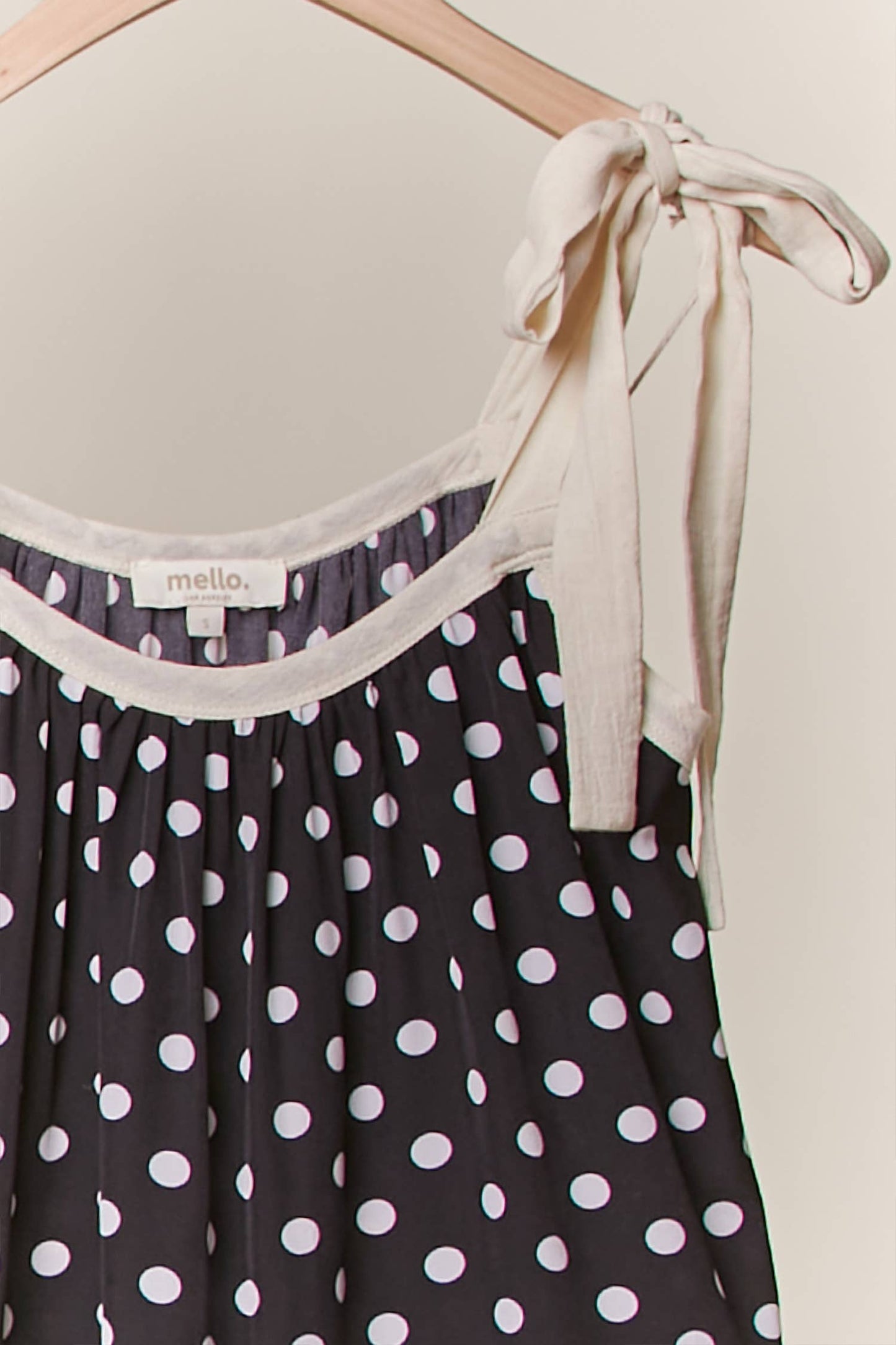A New Arrival Polka Dot  Layered Tunic: Black