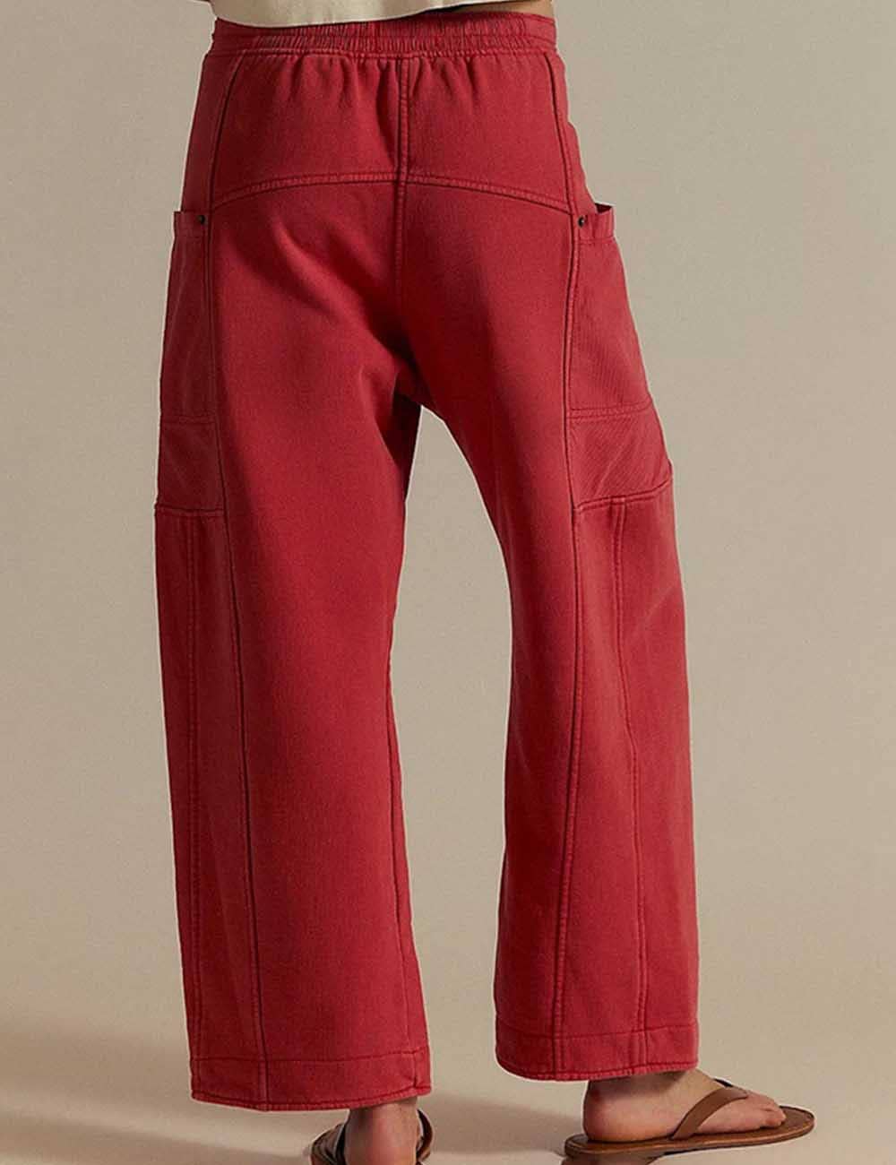 Ladies Straight Leg Sweatpants with Drawstring Pockets