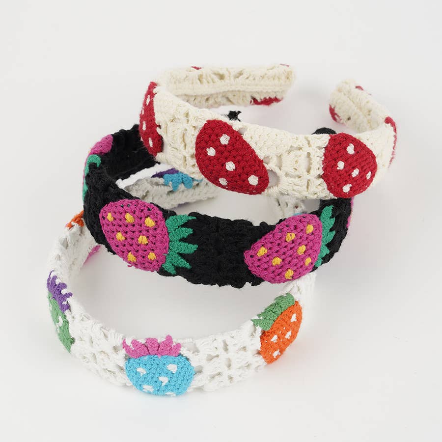 Boho Floral Daisy Cherry Cute ladybug Crochet lace headband
