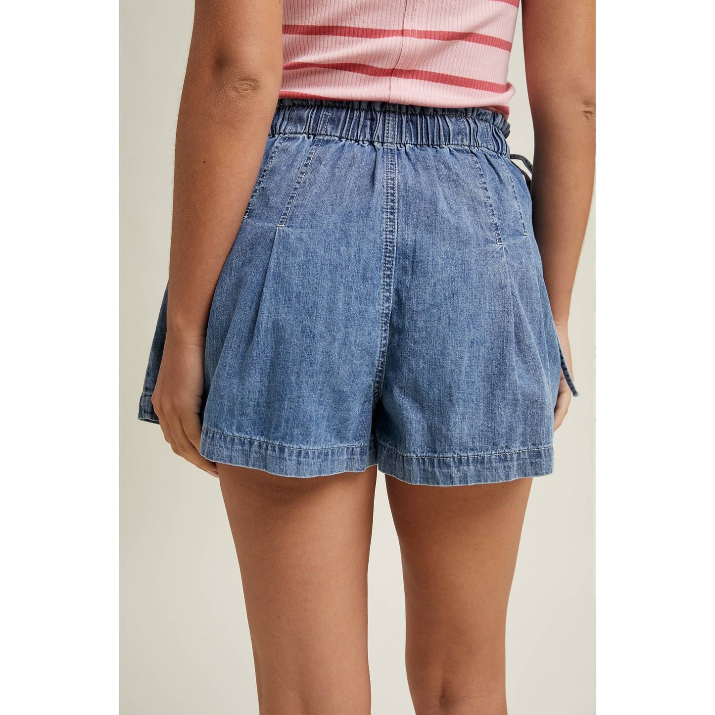 A New Arrival PLEATED DENIM SHORTS / M.DENIM