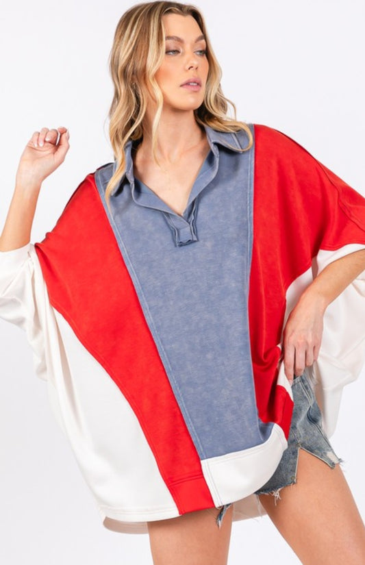 Americana Color Block Pullover