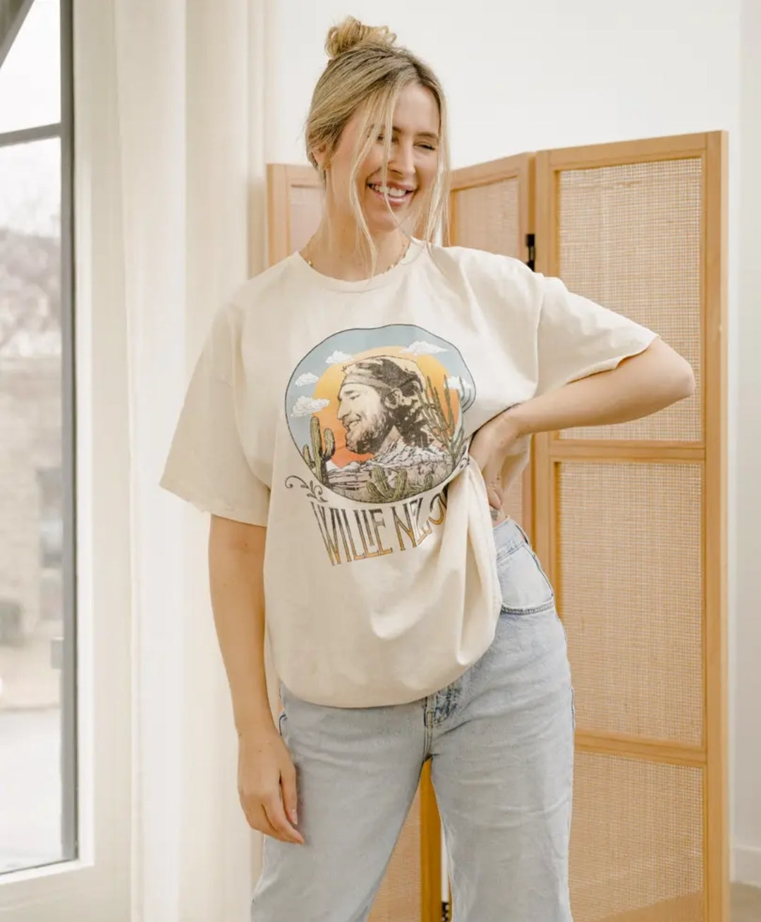 In The Sky- Willie Nelson Thrifted Tee