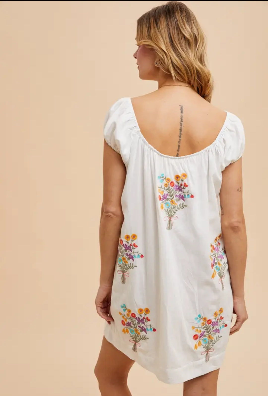 A New Arrival Embroidered Floral Mini Dress