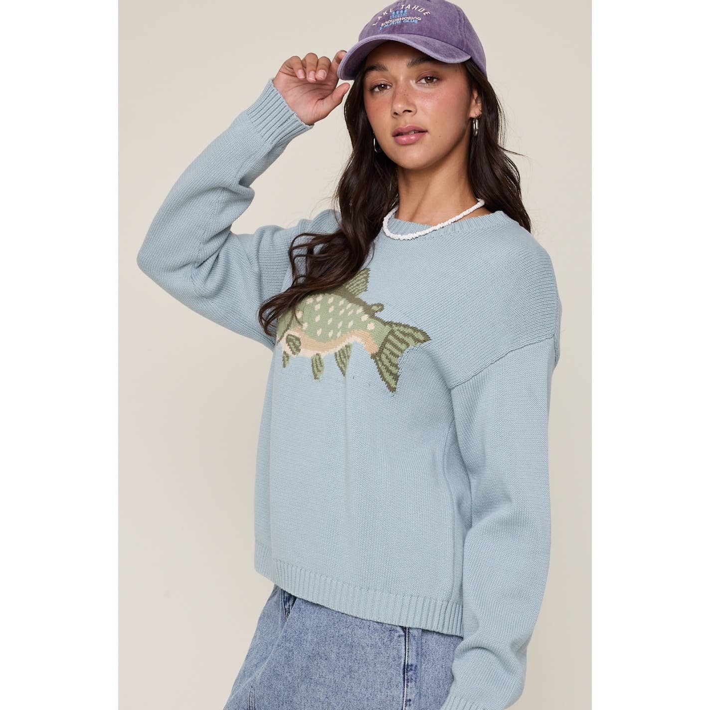 A New Arrival 'FISH' SWEATER                     D.SAGE