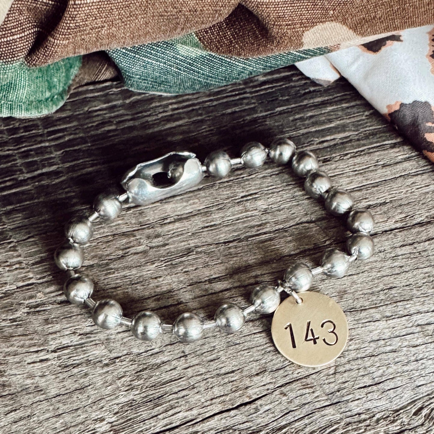 Stainless Steel & Brass Coin Tag Bracelets: 7.5 / Love You More