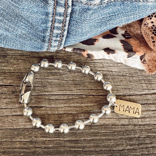 Hand Stamped Mama Tag Bracelet : 8"