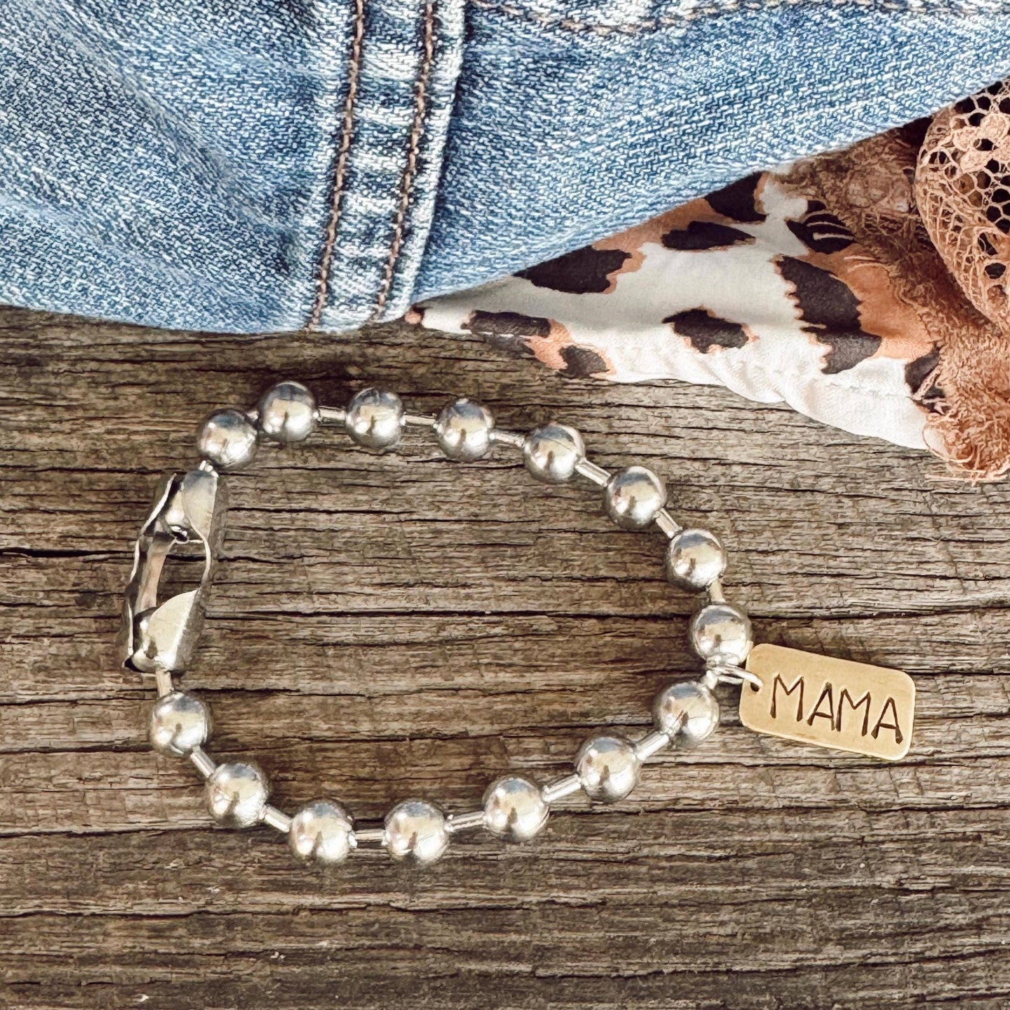 Hand Stamped Mama Tag Bracelet : 7.5