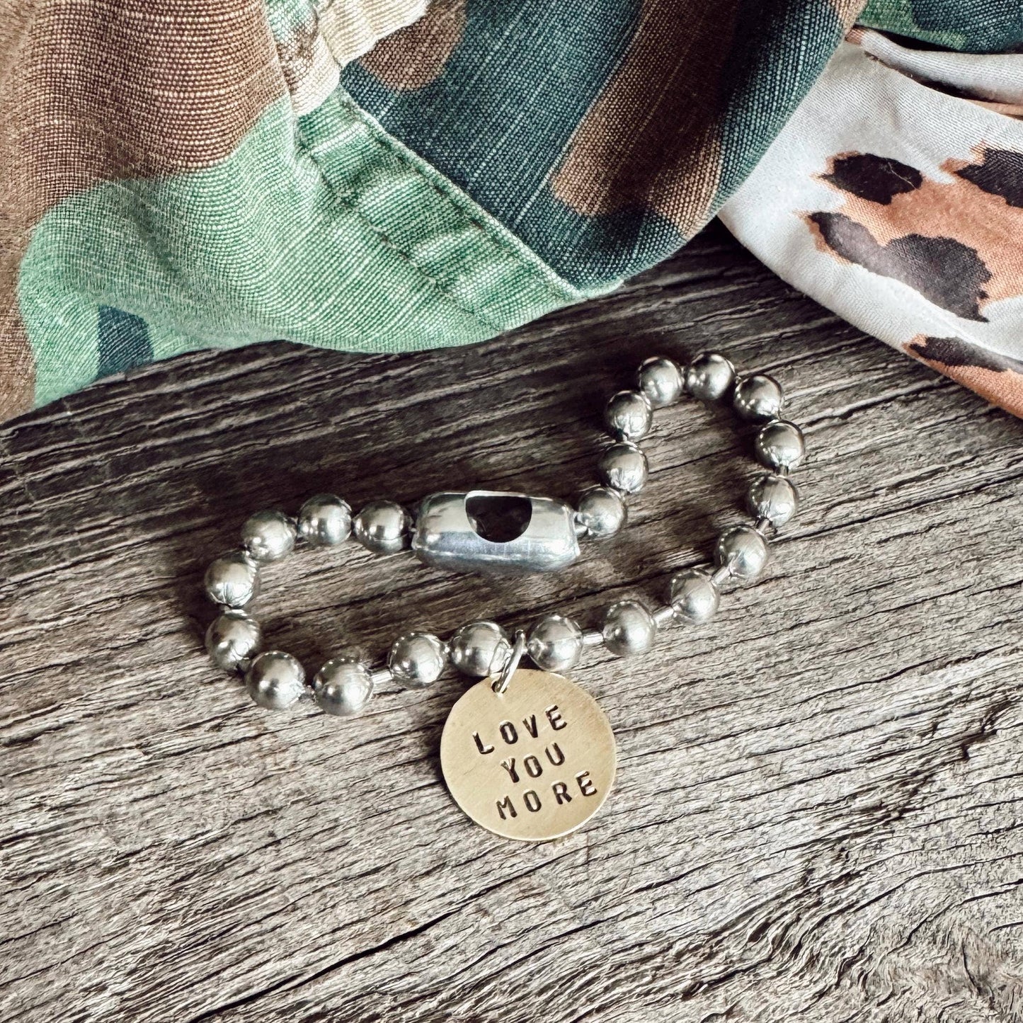 Stainless Steel & Brass Coin Tag Bracelets: 8 / Love You More