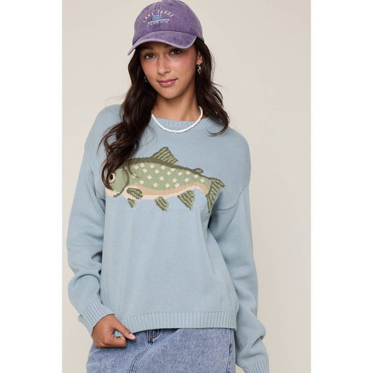 A New Arrival 'FISH' SWEATER                     D.SAGE