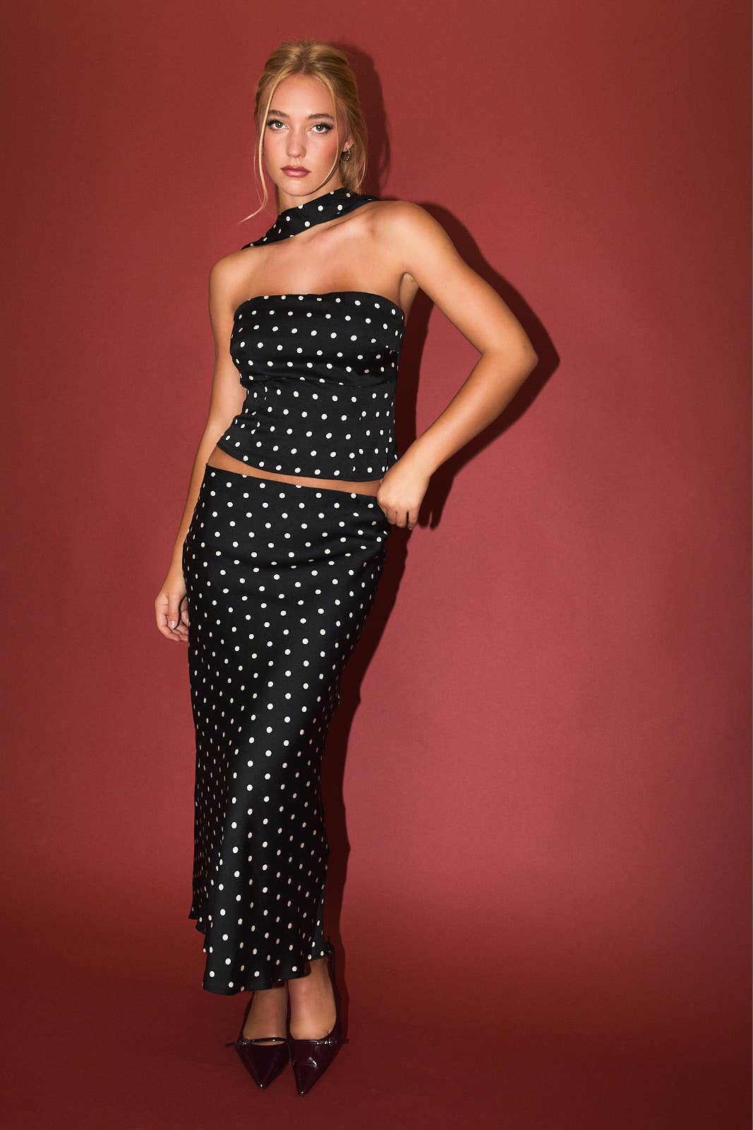 POLKA DOT TOP: BLACK-WHITE DOT