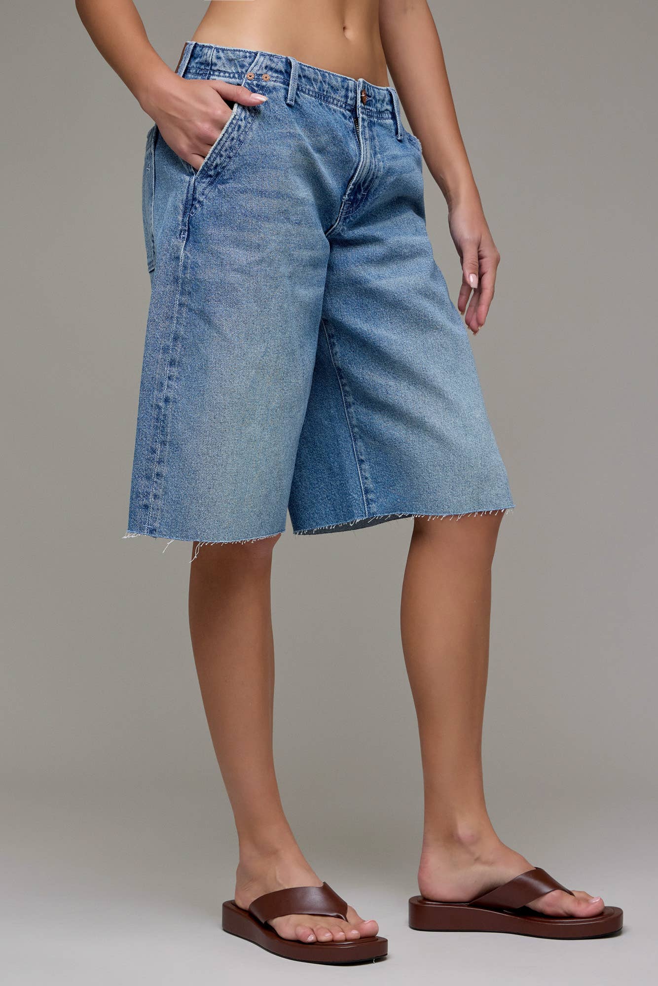A New Arrival              Medium Wash Clean Classic 13 1/2" Inseam Barrel Shorts
