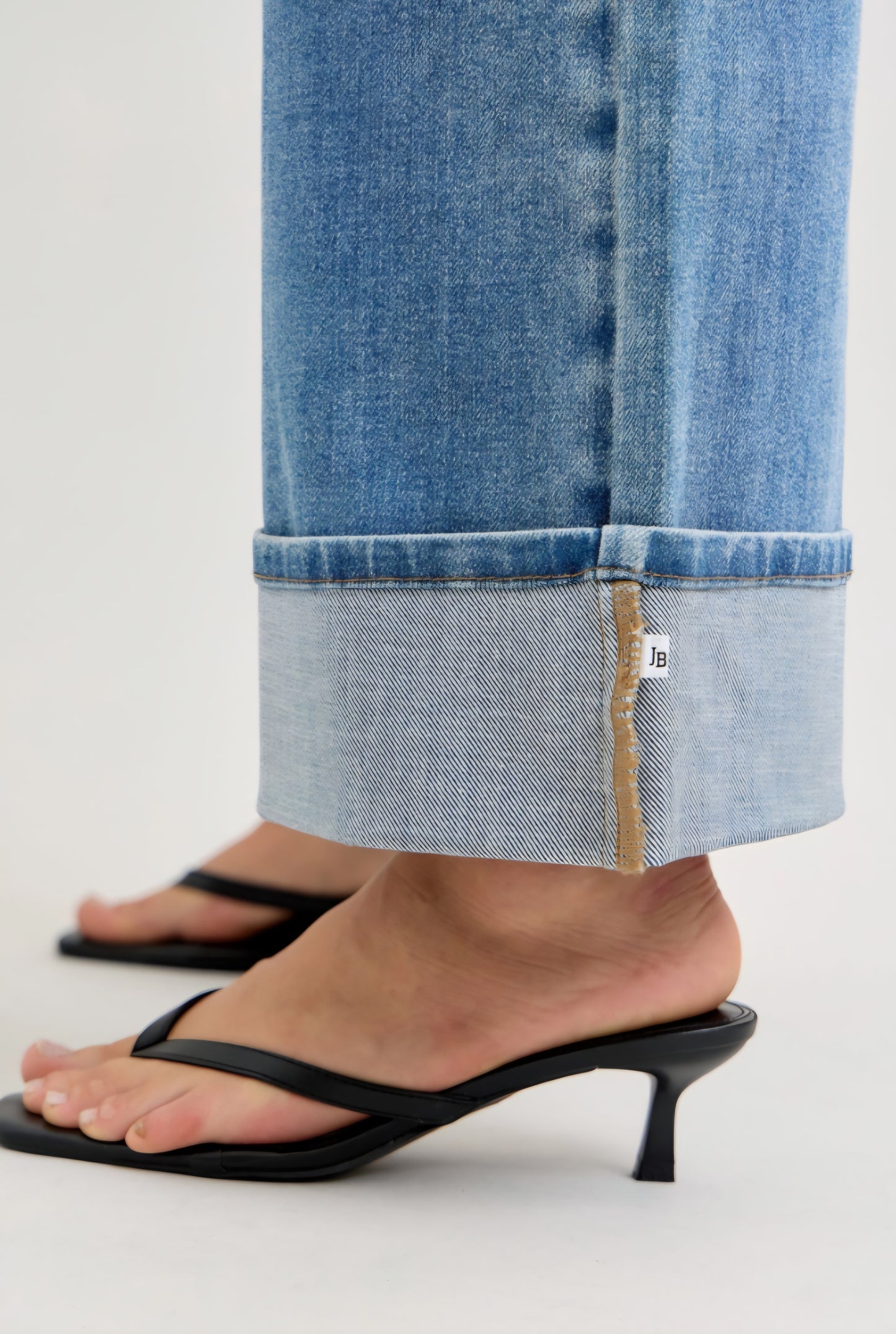 Judy Blue Mid Rise Straight leg w/Fold over Waistband and Cuffed leg