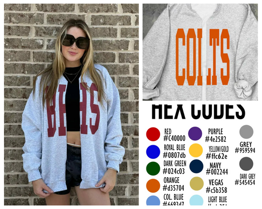 Meadowbrook Colts Split Sweatshirt Cardi