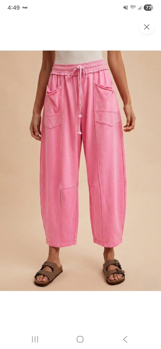 Mineral Wash Barrel Utility Knit Pants
